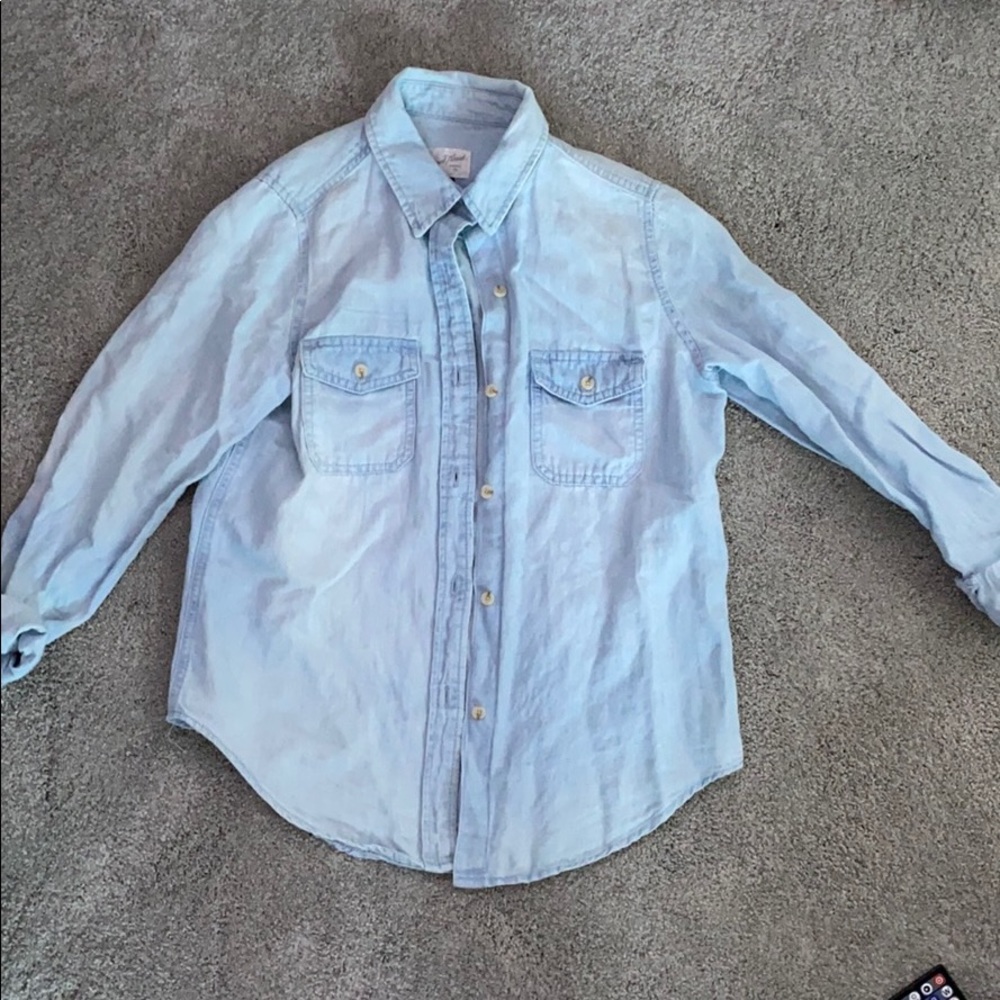 long sleeve jean material button up.